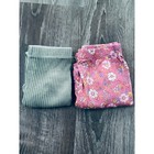 Btween Girls Ribbed Flare Leggings 2 Pack Pink Floral Sage Green Size 6