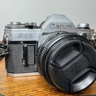 Canon Ae-1 Program Black 35mm Film Slr Camera W  Fd 50mm F 1 8 Lens Tested