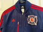 New Adidas Mls Chicago Fire Soccer Fc Jacket Blue Red White Women s Size Medium