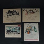 Mid Century Modern Christmas Greeting Card Set Of 4 Vtg Holiday Ephemera 1950s