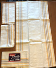 New Set 4 Vintage Startex  Striped Kitchen Cotton Linen Dish Towels Blue Yellow