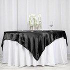 Black Satin 72x72  Square Table Overlay Wedding Party Catering Decorations