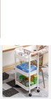 3-tier Small Rolling Storage Cart Multi Purpose Utility Organizer White Pvc