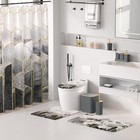 Bathroom Set - 26pc Bathroom Set Bath Set shower Curtain bath Rugs Grey gold