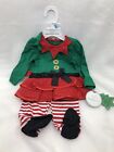 Baby Girls 3pc Candy Cane Elf Christmas Dress Leggings Hat Koala Kids 3-6m New