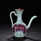 7 2    Old Chinese  Song Dynasty Sky Blue Glaze Rose Red Holding A Teapot