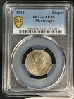 1912 Perper Montenegro  Nicholas I  Silver  Almost Uncirculated  Pcgs Au-58