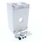 White Die-cast Aluminum Weatherproof 1-gang Deep Outlet Box 5-hole 1 2  B5-22wv