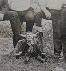 Two Very Rare Antique Ventriloquist Puppet Dummy Doll Group Photo 1890s - 1910s