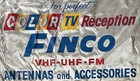 Vintage Finco Color Tv Antenna Accessories Pennant Banner Sign Advertising