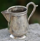 Antique Creamer Tin Silver Plated Made In Usa 1860 s