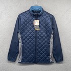 Puma Frost Quilted Golf Jacket Mens Small Navy Blue Slate 621522-02 New With Tag