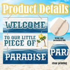 Summer Wooden Wall Hanging Plaque Sign - Welcome To Our Little Piece Of Paradise
