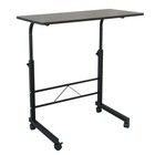 Height Adjustable Rolling Laptop Desk Over Sofa Bed Notebook Table Stand Black