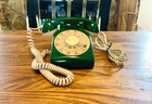 Vintage Western Electric Working Rotary Dial Phone  Racing Green Tan Telephone