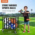 Rolling Sports Ball Storage Cart Garages Sports Equipment Organizer Lockable