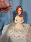 Antique 20s Flapper Art Deco German Composition Boudoir Half Doll  Red Head