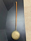 Antique Brass Bed Warmer W  Wood Handle     Pierced Lid     48    Long Primitive
