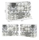 12200  Christmas Ornaments Assorted Shatterproof Classy  Silver-white 99 Pcs