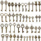 46  Old Vintage Antique Skeleton Keys Lot Large Small Necklace Pendant Bronze