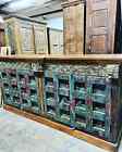 Vintage Hand-carved Blue Sideboard Farmhouse Buffet Credenza   Tv Console 89