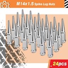 24 Pcs Spike Lug Nuts 14x1 5 For Chevy Silverado Tahoe 4 4  Tall With Key