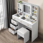 Vanity Makeup Table Set  Led Lighted Mirror Dressing W  Glass Visualized Table