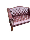67506  Classic Chesterfield Tufted Leather Loveseat With Nailhead Trim