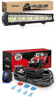 Led Light Bar Spot Flood Combo W  Wiring Harness Rocker Switch Kit 20  450w