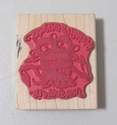 Stampabilities House Mouse Mounted Rubber Stamp Happy Holidays Christmas
