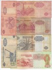 Angola  Lot Of 6  All Different Notes  Rare Collection  Mixed Condition 