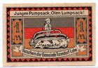 1921 Germany Tonndorf-lohe Notgeld 1 Mark Note  1480 