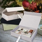 5x7 Archival Photo Storage Box With Lid Stackable Keepsake Organizer Beige