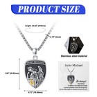 Stainless Steel Saint Michael Shield Pendant Necklace Religious Protector Medal