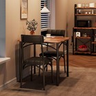 3pcs Dining Set Table And 2 Upholstered Chairs Wood Top For Small Space Kitchen