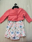 Carter s Child Of Mine Girls Newborn 2pc Floral Dress Set Cardigan Cotton Knit