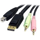 Startech 6ft 4-in-1 Usb Displayport Kvm Switch Cable W  Audio   Microphone