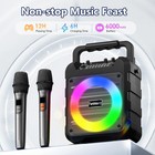 Karaoke Machine For Adults Kids - Portable Bluetooth Karaoke Speaker With Two