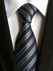Men s Classic Stripe Jacquard Woven Silk Tie Formal Party Suit Necktie