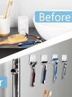 2pcs Razor Holder     Stainless Steel Shaver Stand Rack  Bathroom Hook Organizer