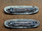 Lot Two Alpaca Mexico Silver Abalone Mother Pearl Oval 4  Hair Clip Barrette