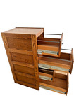 Gorgeous Vintage Tiger Oak File Cabinet Four Drawers Paneled Sides Legal Size