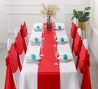 12 Pcs Red Satin Table Runner 12x108 Inch For Wedding Banquet Party Decor