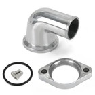 90   Swivel Water Neck Thermostat Housing  Polished Aluminum 90   Silver