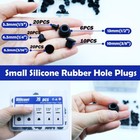 76pcs Black Hole Plugs Silicone Stoppers Assortment Kit Small Rubber Plugs For R