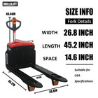 Millilift Electric Pallet Jack  3300lb Capacity forks 45x27  warehouse logistics