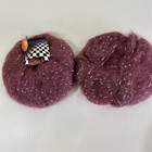 Lanas Katia Topolino Yarn - Plum W   White Slubs - Wool mohair - 2 Skeins 50gr