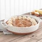 Denmark Tools For Cooks 1 7qt Speckled White Round Stoneware Pie Dish Baking Pan
