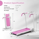 Folding Electric Treadmill Running Fitness Machine 800w Pink