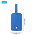 4 Pack - Luggage Bag Tags Pu Leather Suitcase Name Tags Travel Id Label Blue